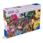 Ravensburger - Puzzle pentru varstnici pasari Colibri si fluturi cu sablon de imagine si suport din carton 200 piese mari XL Rav